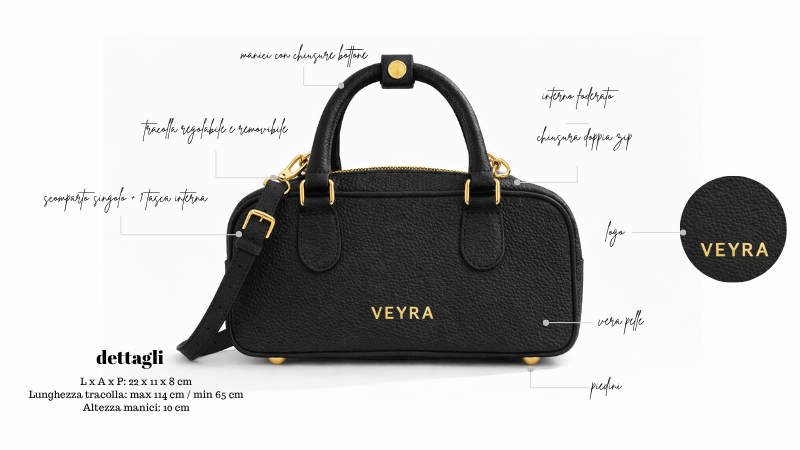 Borsa mini VEYRA con tracolla black